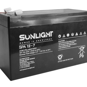 SUNLIGHT μπαταρία μολύβδου SPA12-7, 12V 7Ah, 4.8mm F1
